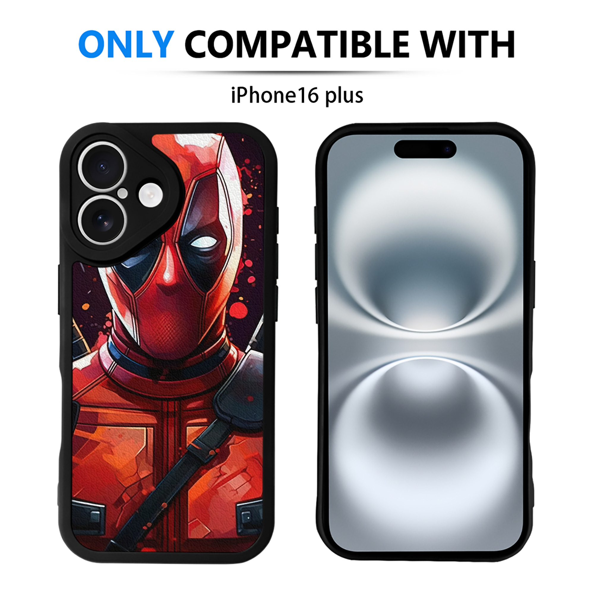 （画像用） Deadpool デッドプール 【iPhone 16シリーズ対応】シリコンスマホケース（レザー調） 材質：シリコン